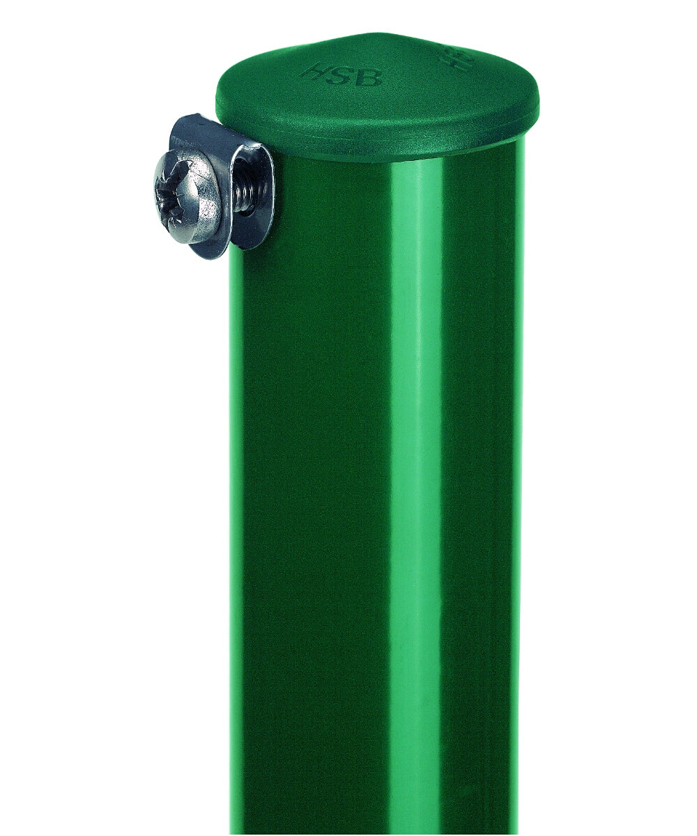 Poteau mét. rond à bétonner, vert RAL 6005