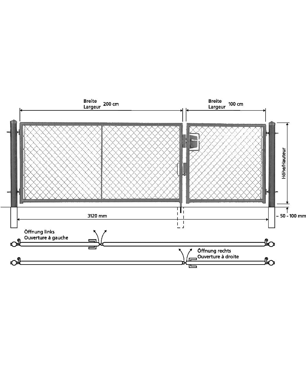 Türe zweiflüglig mit Rundrohrrahmen, anthrazit RAL 7016