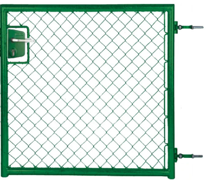 Vantail de porte avec cadre en tube rond, vert RAL 6005