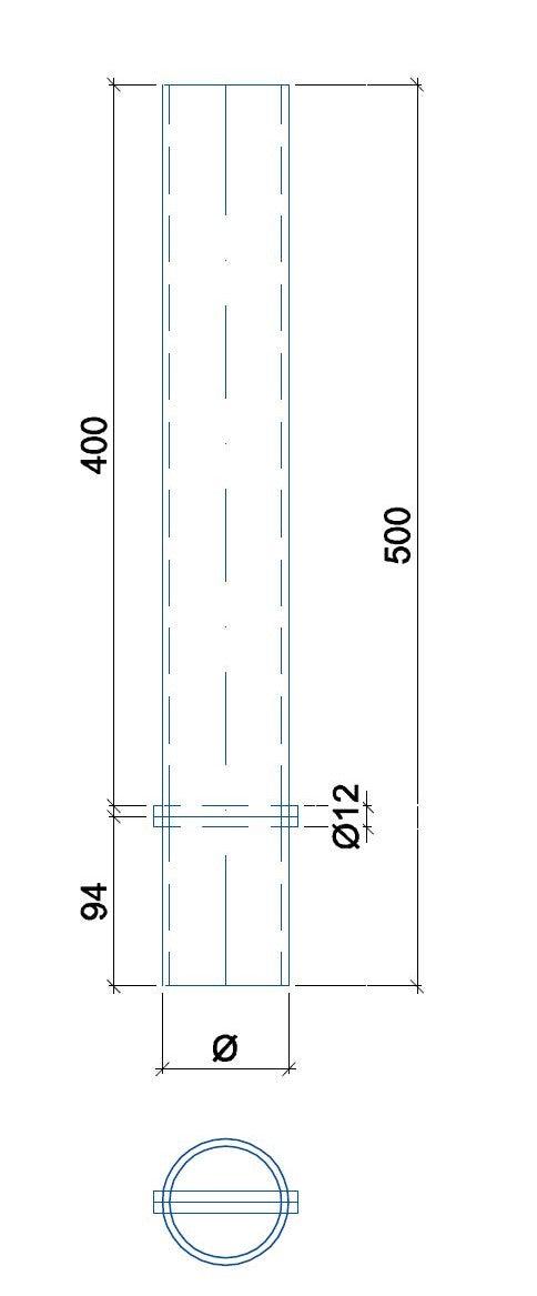Manchon à betonner, zingué au feu