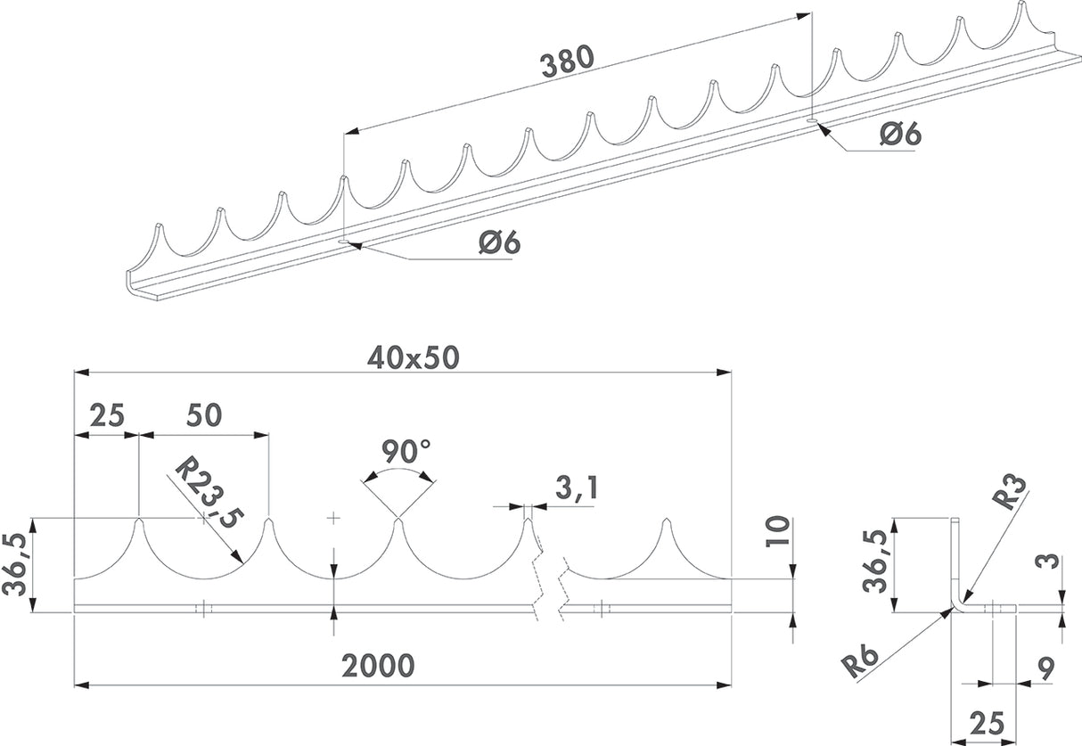 Barre dentelée à visser