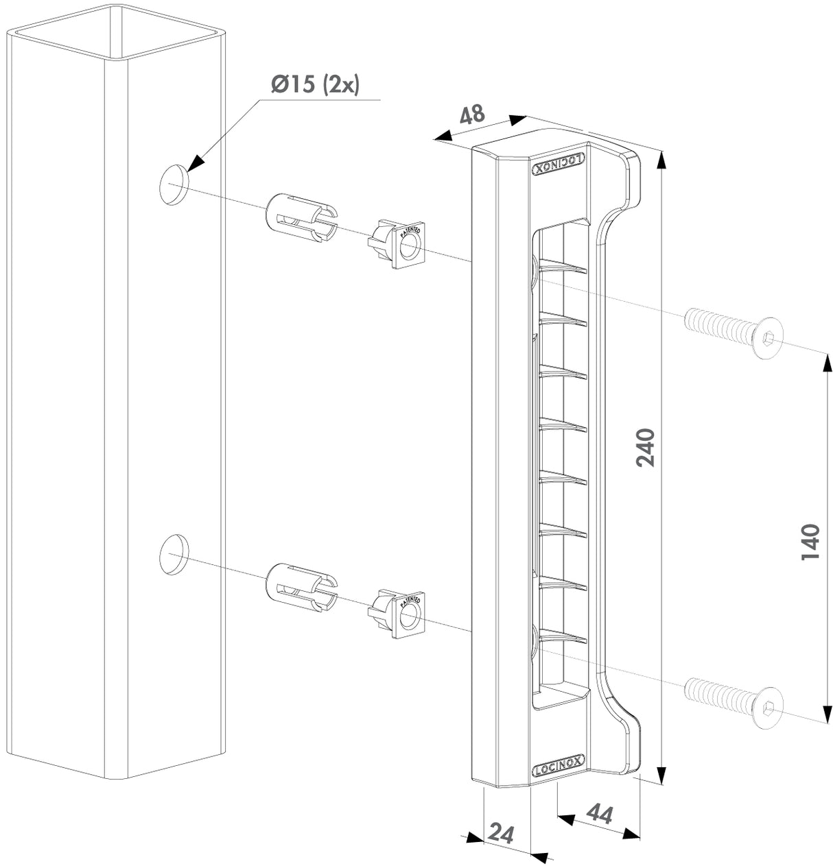 Gâche en polyamide pour Fortylock, Fiftylock et Sixtylock