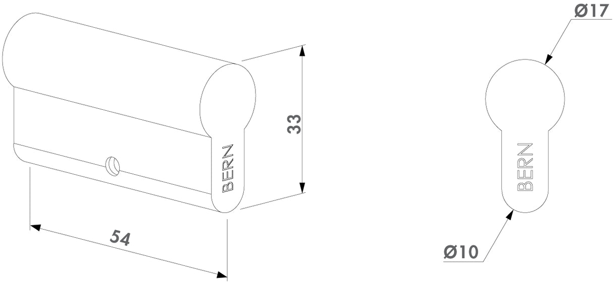 Cylindre borgne 54 mm
