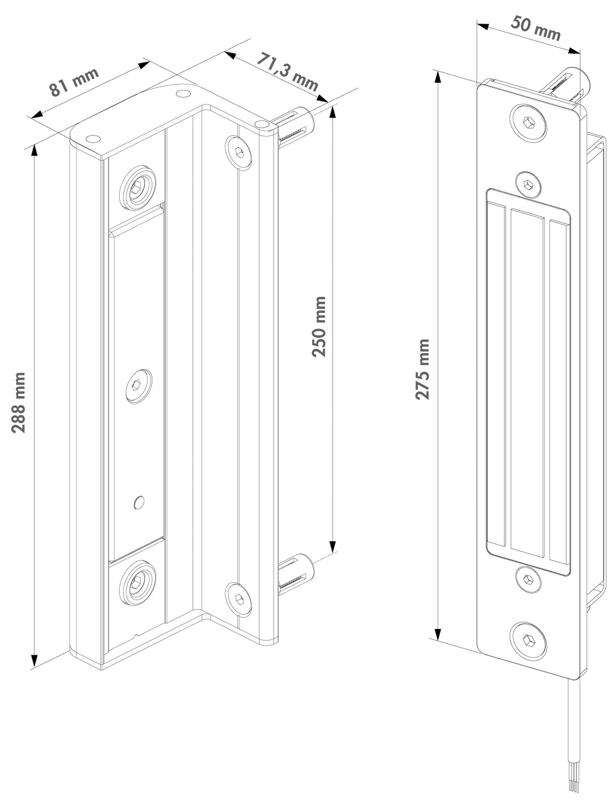Serrure magnétique encastrable pour portails battants B-MAG