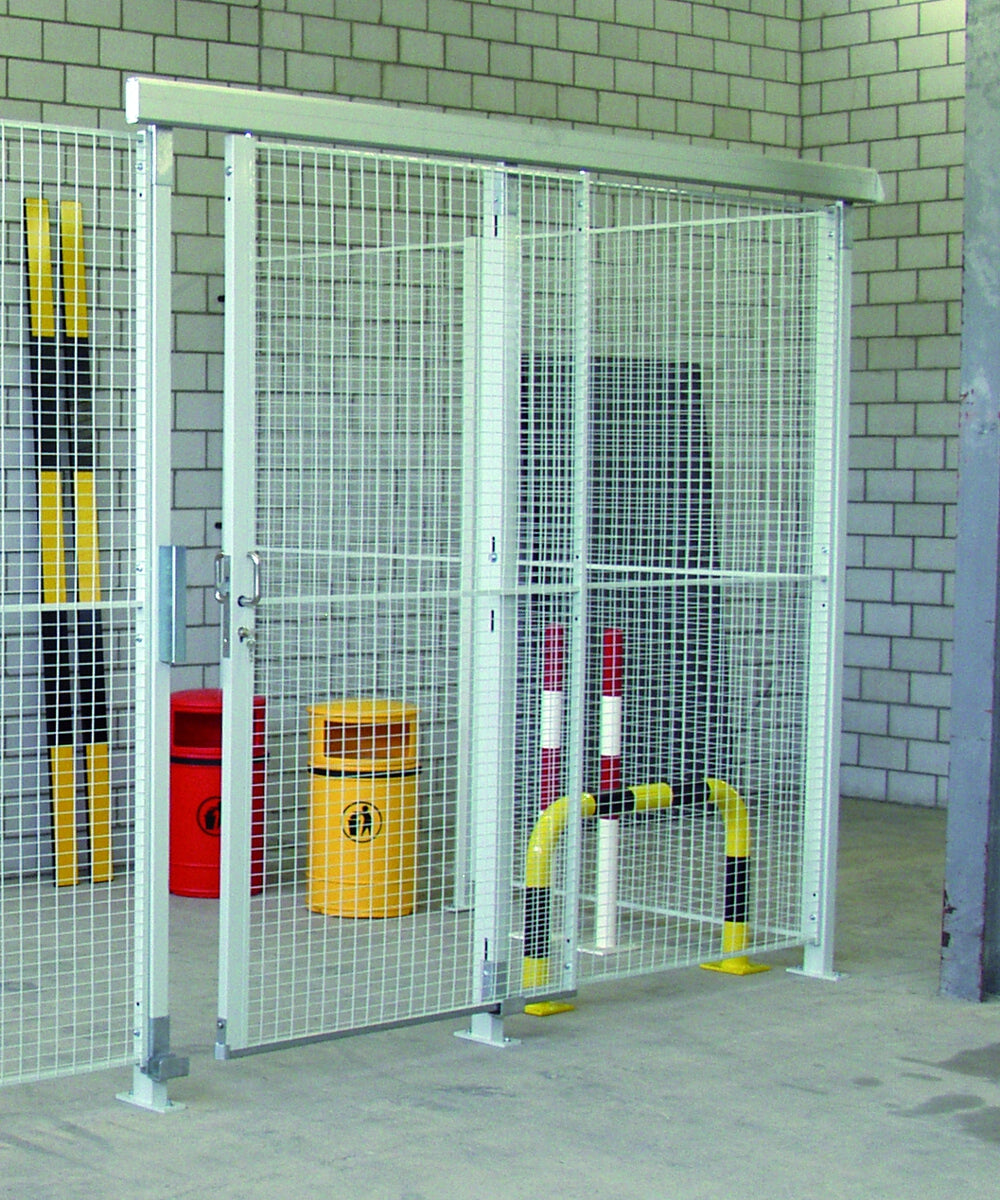 Cloison en treillis soudé porte coulissant à un seul vantail