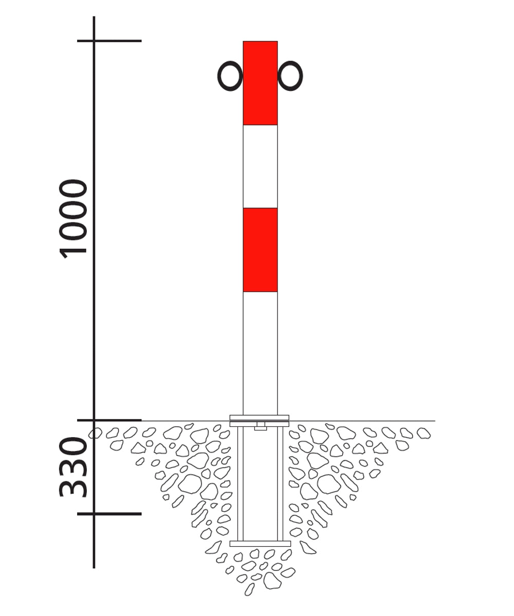 Herausnehmbarer Sperrpfosten PARAT B