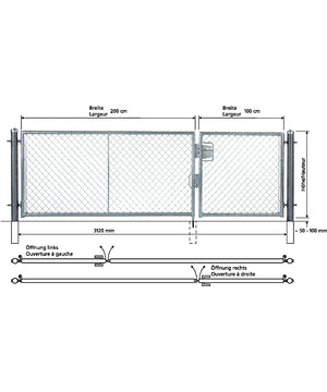 Türe zweiflüglig mit Rundrohrrahmen, feuerverzinkt
