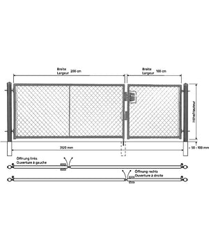 Türe zweiflüglig mit Rundrohrrahmen, anthrazit RAL 7016