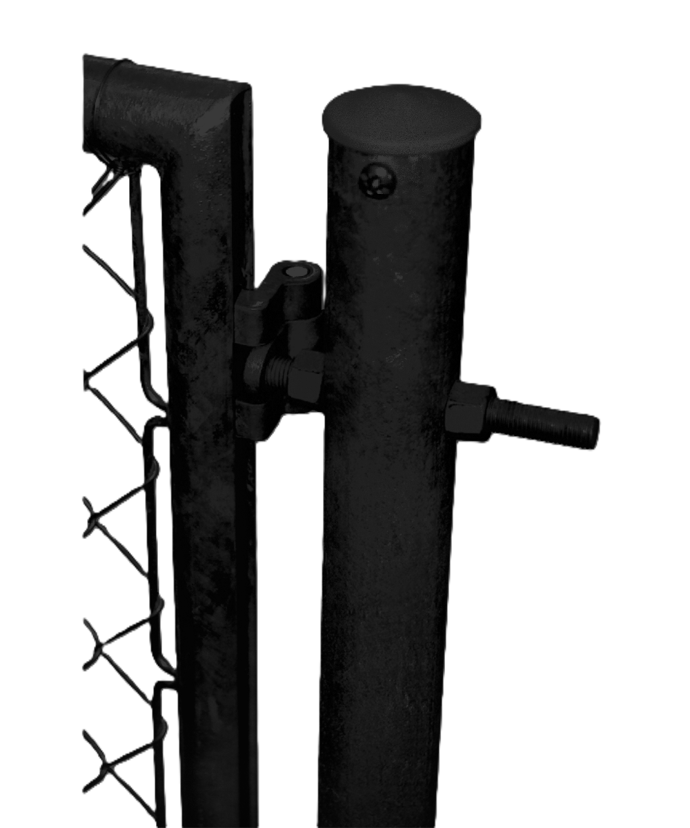 Türe zweiflüglig mit Rundrohrrahmen, schwarz RAL 9005