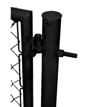 Türe zweiflüglig mit Rundrohrrahmen, schwarz RAL 9005