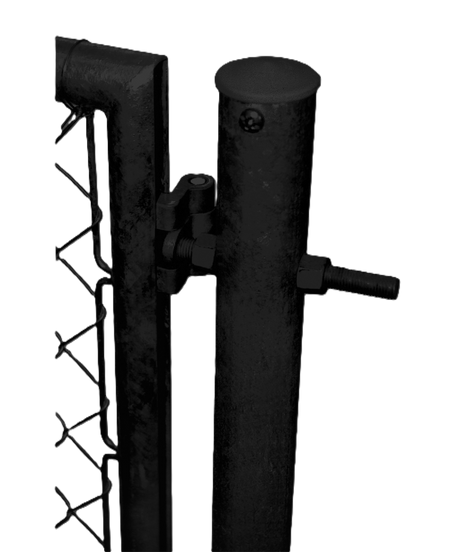 Türe zweiflüglig mit Rundrohrrahmen, schwarz RAL 9005