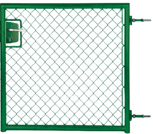 Vantail de porte avec cadre en tube rond, vert RAL 6005