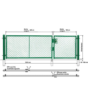 Türe zweiflüglig mit Rundrohrrahmen, grün RAL 6005