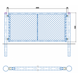 Aushebefeld mit Rundrohrrahmen, schwarz RAL 9005