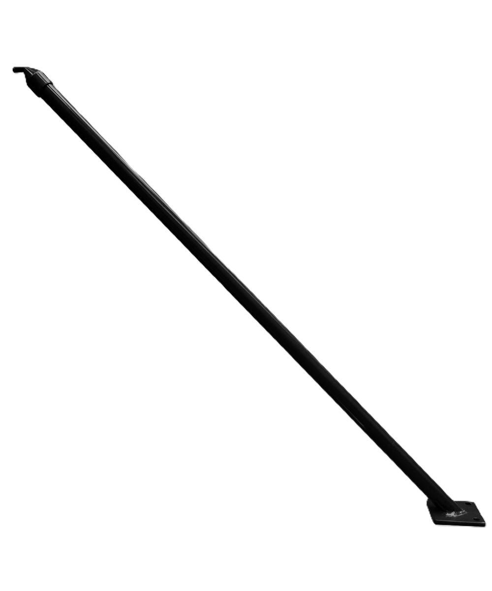 Rundrohrstrebe auf Fussplatte, schwarz RAL 9005