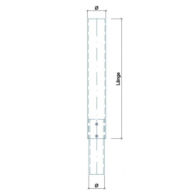 Pfostenaufsatz gerade, anthrazit RAL 7016 mit Innenrohr verschweisst