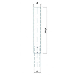 Pfostenaufsatz gerade, anthrazit RAL 7016 mit Innenrohr verschweisst