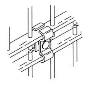 Connection pour pare-ballon en deux contreparties
