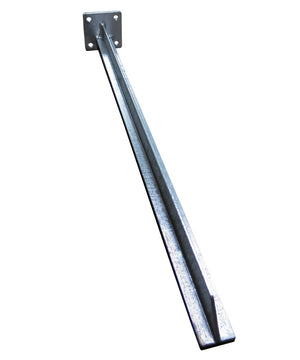 Poteau acier profilé en "T" avec plaque de base, zingué au feu