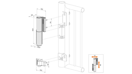 Ferme-porte hydraulique et Charnière dans un TIGER