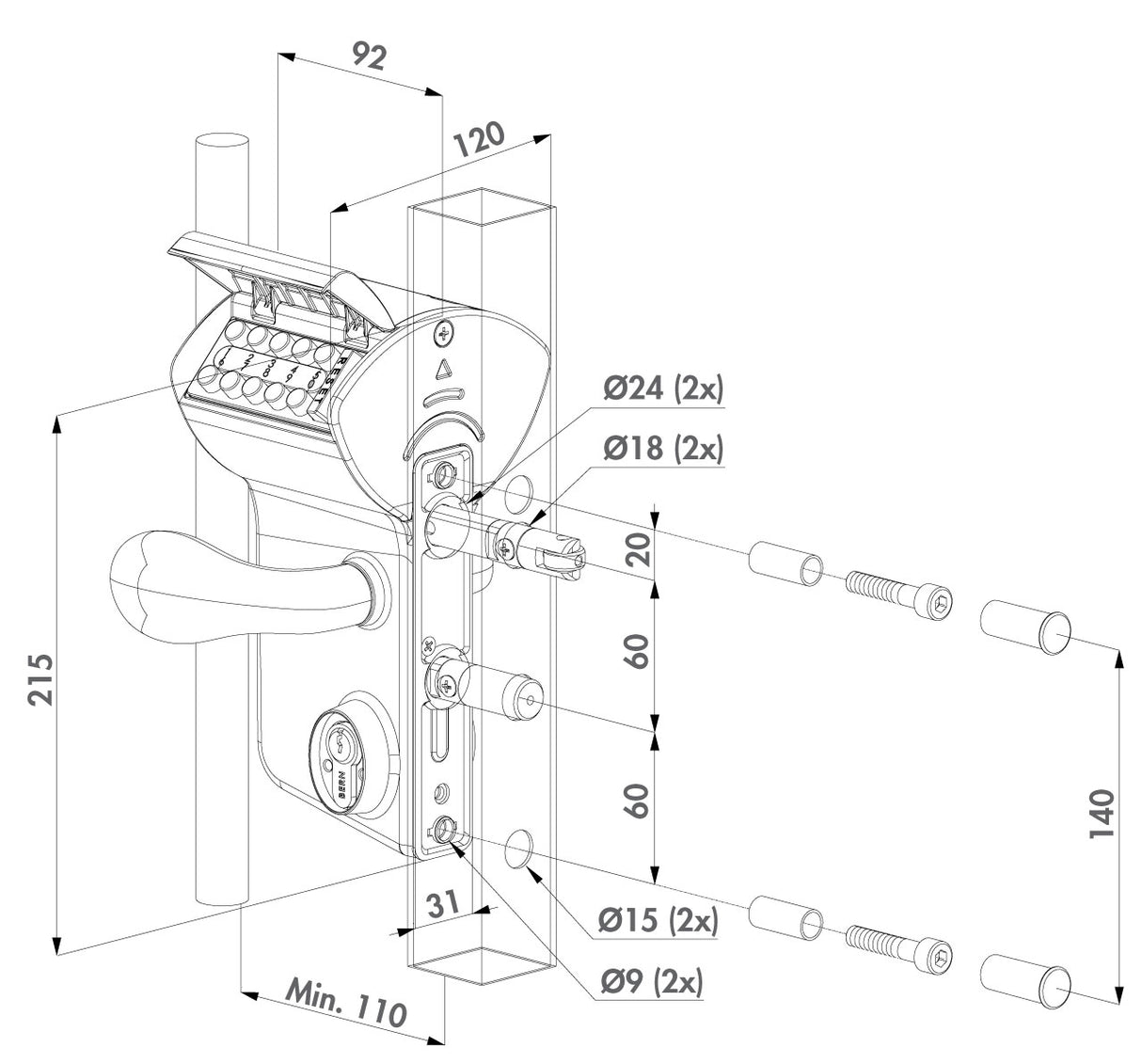 Serrure à code mécanique VINCI
