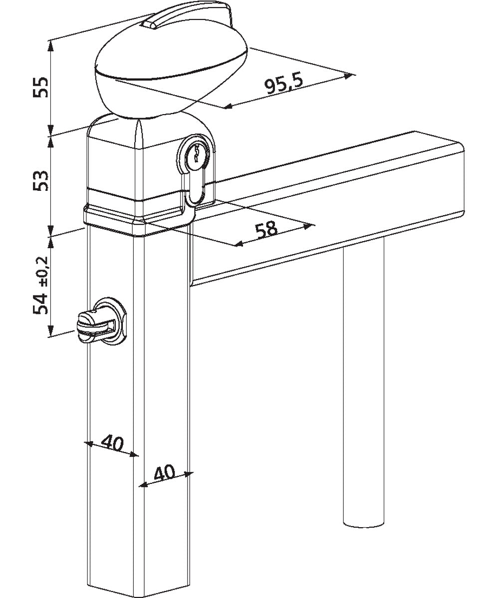 Serrure pour piscine avec Gâche
