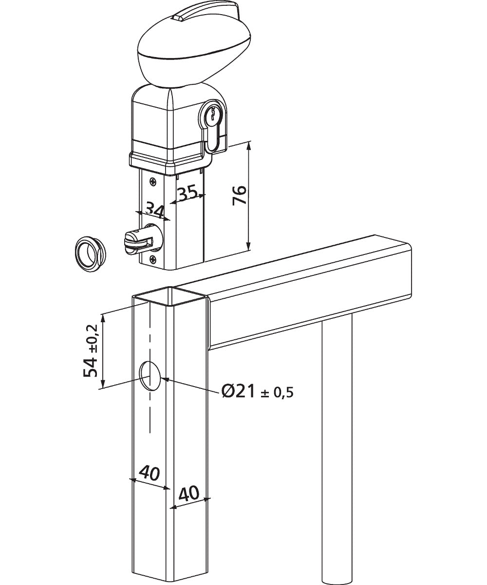 Serrure pour piscine avec Gâche