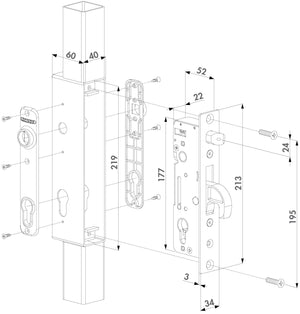 Einsteckschloss Hybrid