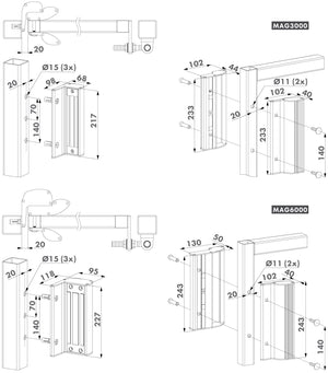 Serrure magnétique avec poignées intégrées