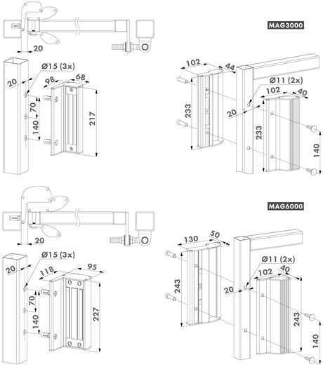 Serrure magnétique avec poignées intégrées
