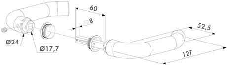 Paire de poignées en aluminium 3006D