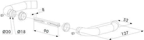 Drückerpaar aus Stahl rostfrei