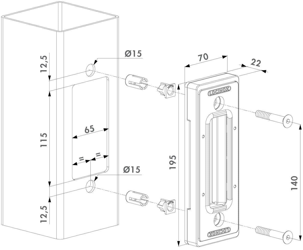 Gâche pour serrure de portail coulissant