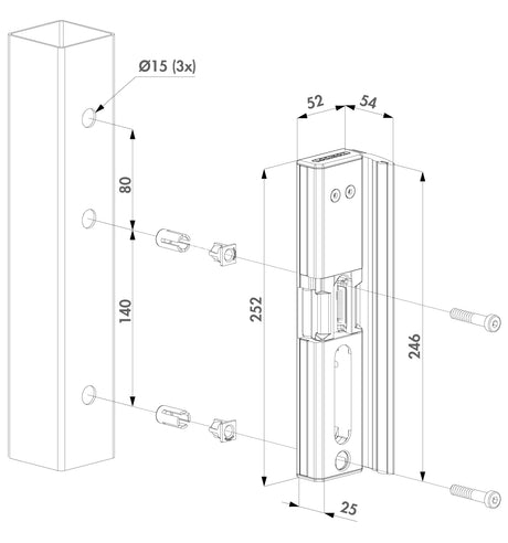 Gâche électrique pour montage en saillie