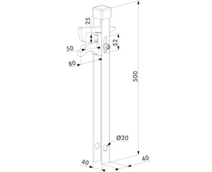Arrêt de portail galvanisé à chaud ABK