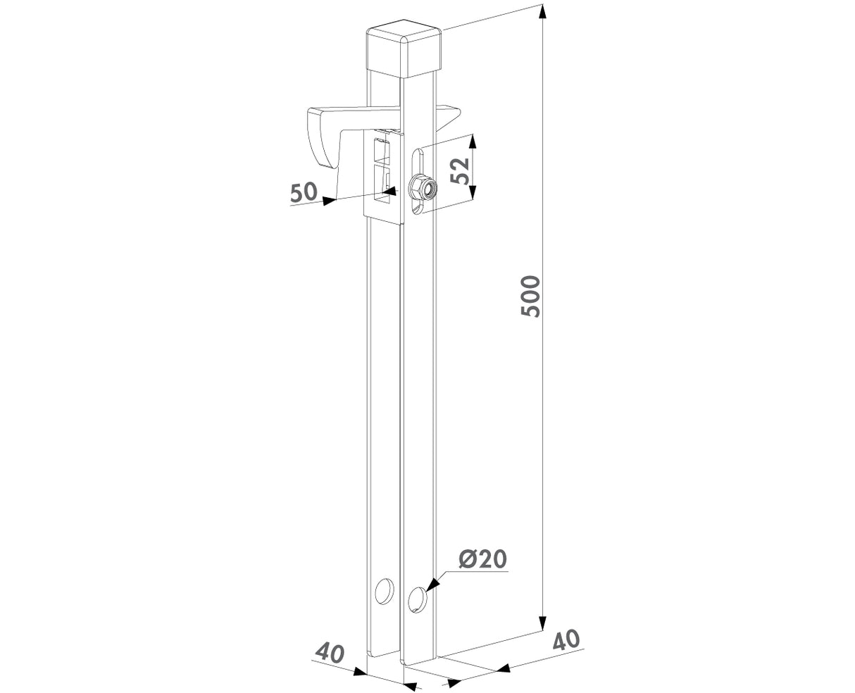 Arrêt de portail galvanisé à chaud ABL