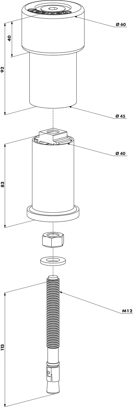 Bodenanschlag mit Stossgummi