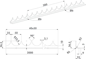 Zackenleiste zum Aufschrauben
