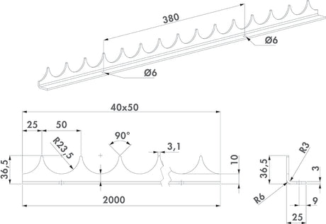 Barre dentelée à visser
