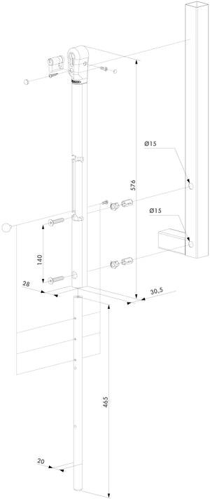 Verriegelbarer Bolzen-Stangenriegel KEYDROP