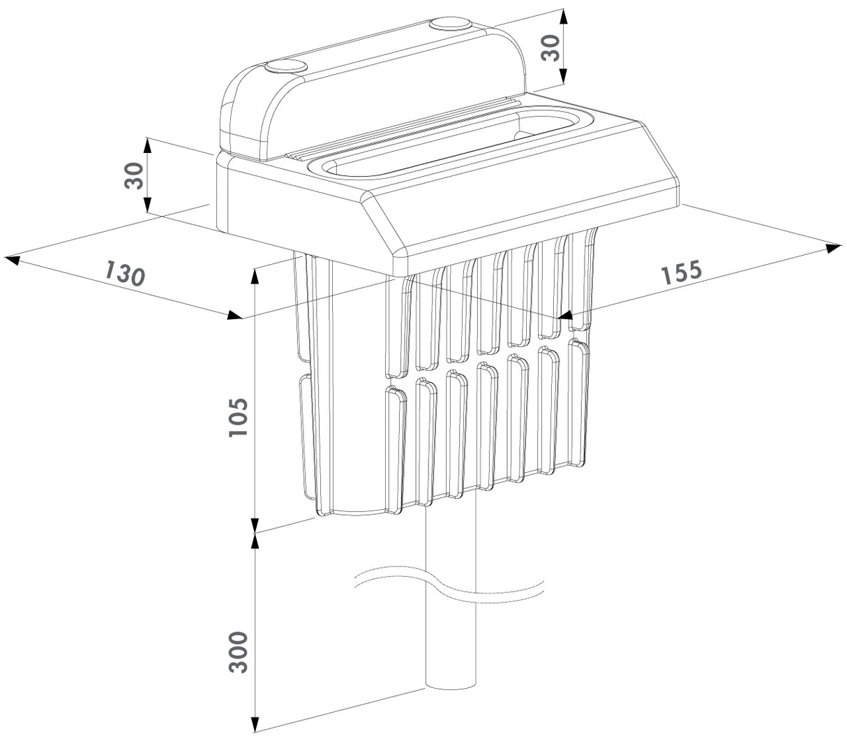 Bodenanschlag für internen Bolzen-Stangenriegel CGS