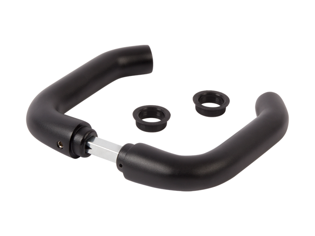 Drückerpaar aus schwarz eloxiertem Aluminium 3006B