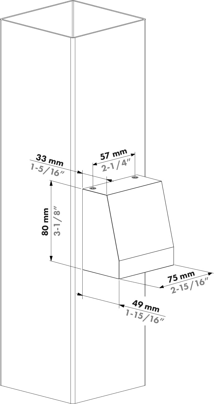 Éclairage murale architecturale de forme trapézoïdale Helios Hepta