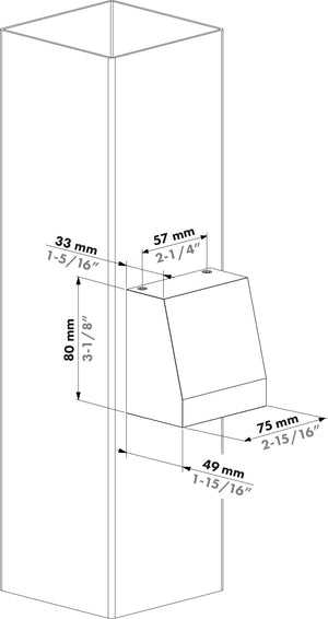 Éclairage murale architecturale de forme trapézoïdale Helios Hepta