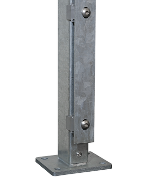 Doppelstab Pfosten FL mit Flachleiste auf Fussplatte