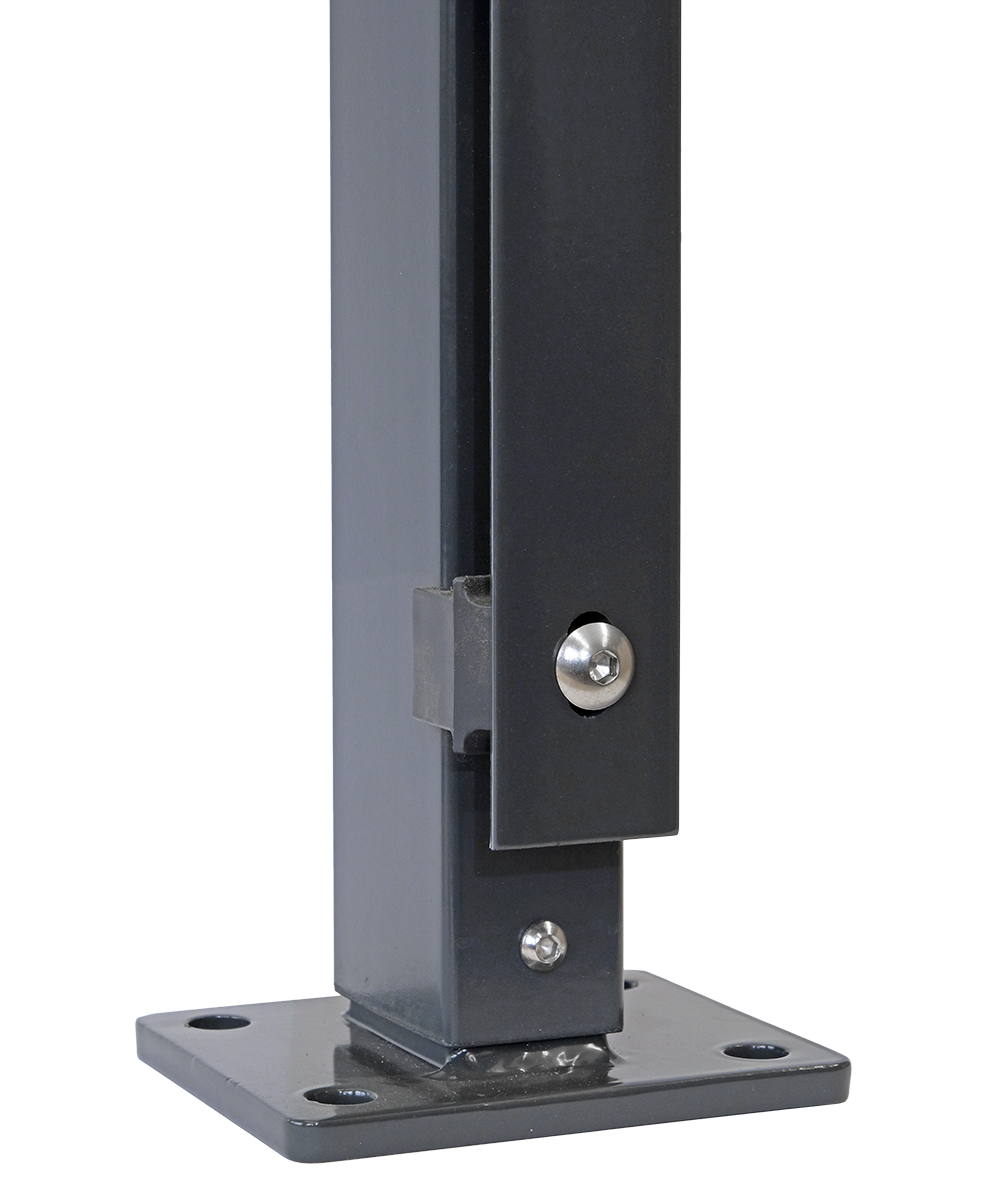 Doppelstab Pfosten FL mit Flachleiste auf Fussplatte