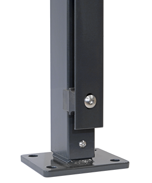 Doppelstab Pfosten FL mit Flachleiste auf Fussplatte