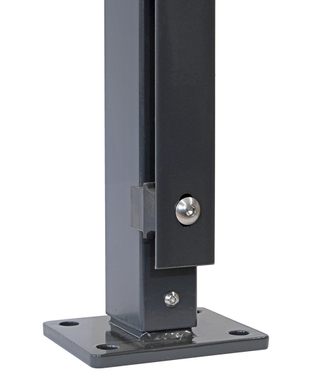 Doppelstab Pfosten FL mit Flachleiste auf Fussplatte