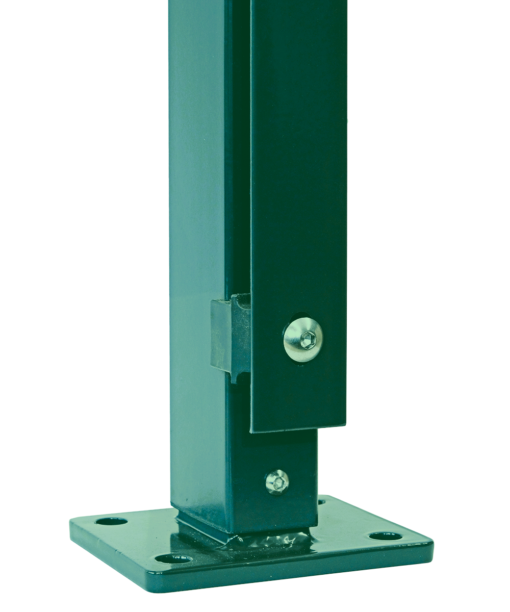 Doppelstab Pfosten FL mit Flachleiste auf Fussplatte