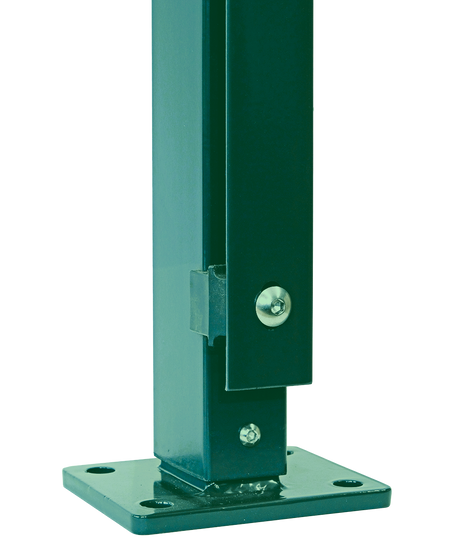 Doppelstab Pfosten FL mit Flachleiste auf Fussplatte